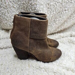 Rag & Bone Classic Newbury Tan Leather‎ Ankle Boots sz 8